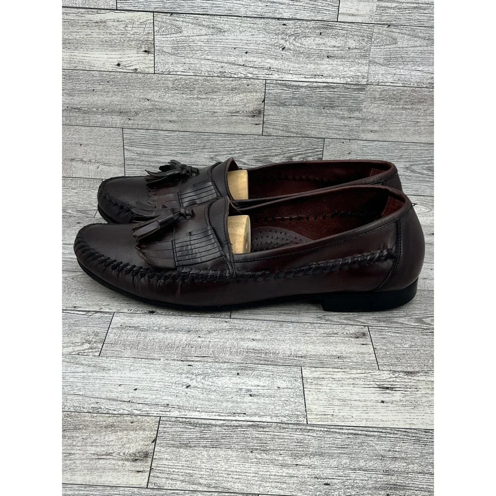 Bass Mens Loafers Tassel Dress Shoes Leather Upper Size 10 M Brown Brazil‎ - Picture 5 of 8